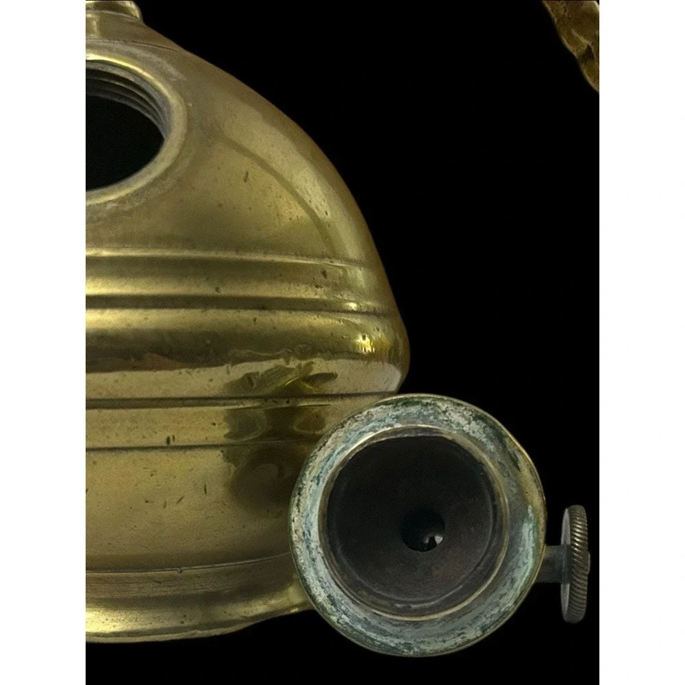 Antique 19th Century French Brass Utility Workshop/Apothecary Torch Lamp